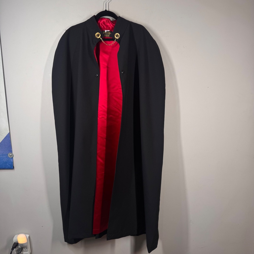 Lynch & Kelly Knights of Columbus Cape Fourth Degree Regalia Black Red Satin OS